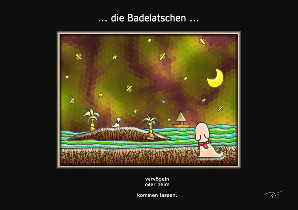 ... die Badelatschen ...