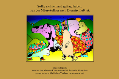Sollte sich jemand gefragt haben, was der Mäusekellner nach Dienstschluß tut: